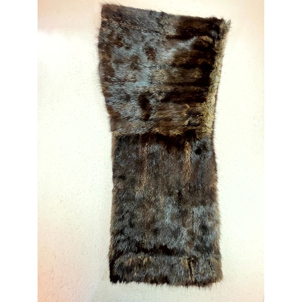 Womens Fur Stole Wrap Brown Mink Satin Lined Damaged Everyday Casual Winter Wear